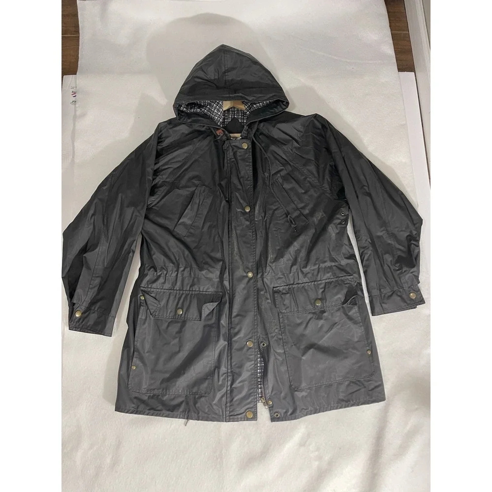 Misty Harbor Unisex/ Men's Navy Black lightweight Rain Coat Jacket Size Medium